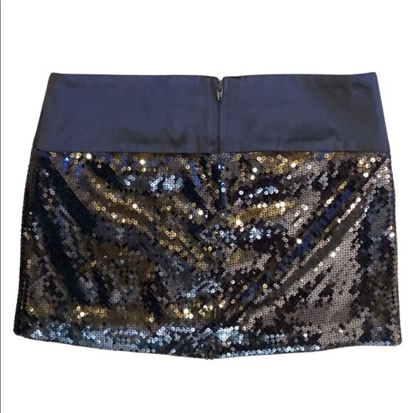 XXI Forever 21 Black S/P Small Sexy Sequin Short Mini Skirt Holiday Party Zipper - Picture 2 of 2